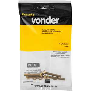 Parafuso com arruela para suporte de TV, M8 x 45 mm, VONDER
