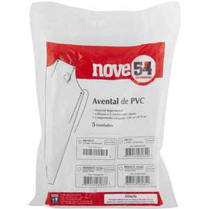 Avental de PVC com forro, 1,20 m x 0,70 m, branco, NOVE54