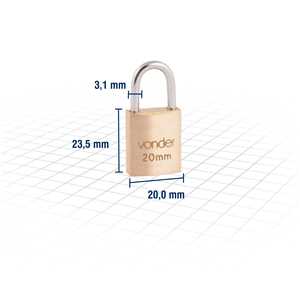 Cadeado de latão 30 mm, VONDER