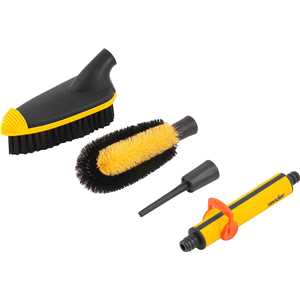 Jogo com 2 escovas e 1 esguicho, conector de 1/2", para mangueira, VONDER