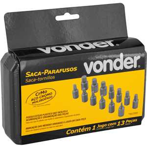 Jogo de saca-parafusos, com 13 peças, VONDER