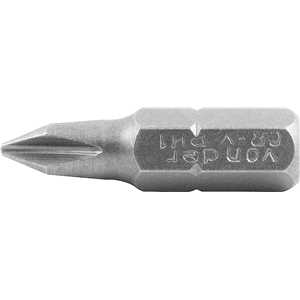 Jogo de bits/ponteira phillips, com encaixe 1/4", nº 1 x 25 mm, cartela com 5 peças, VONDER