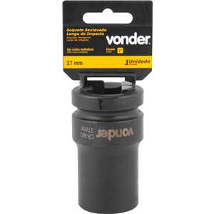 Soquete sextavado longo de impacto, 27 mm, encaixe de 1", VONDER