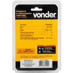 Corrente para motosserra com sabre de 18'', V3815SQ, VONDER
