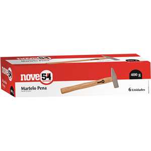 Martelo pena 400 g, com cabo em madeira, NOVE54