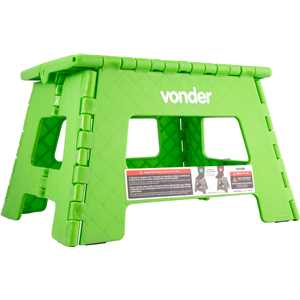 Banqueta plástica dobrável, verde, altura 220 mm, VONDER