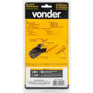Alicate crimpador, RJ11/RJ12/RJ45, ACV 245, VONDER