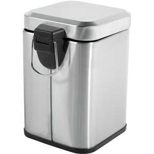 Lixeira retangular, 3 litros, inox, cinza, VONDER