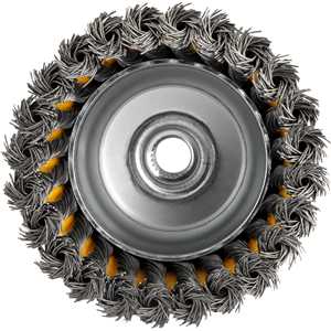 Escova de aço inox tipo copo, 4", torcida VONDER