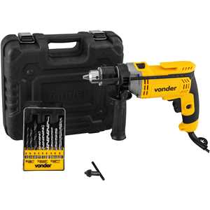 Furadeira de impacto 1/2", 710 W, 127 V~, com jogo de 9 brocas, FIV 709 VONDER