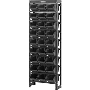 Estante metálica, com gaveteiros modelo prático preto, 27/5 VONDER