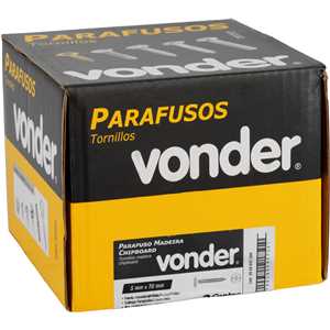 Parafuso madeira chipboard, cabeça flangeada, fenda cruzada/phillips, 5,0 mm x 70 mm, VONDER