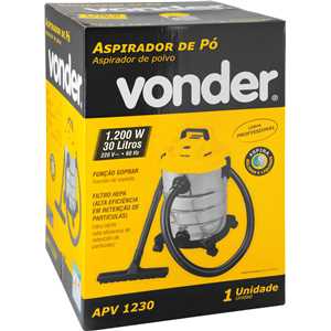 Aspirador de pó e líquidos, 1.200 W, 30 litros, 220 V~, APV 1230 VONDER