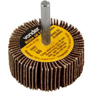 Roda de lixa 50 mm x 20 mm com haste, grão 60 VONDER