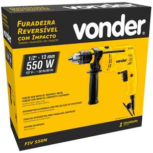 Furadeira de impacto 1/2", 550 W, 127 V~, FIV 550N VONDER