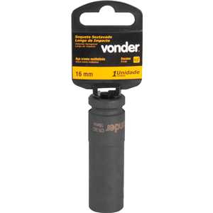 Soquete sextavado longo de impacto, 16 mm, encaixe de 1/2", VONDER