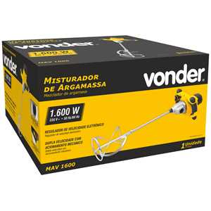 Misturador elétrico de argamassa, 1.600 W, MAV 1600, 220 V~, VONDER