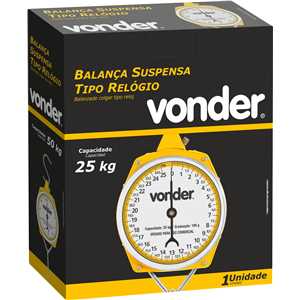 Balança suspensa 25 kg, com relógio, analógico, VONDER