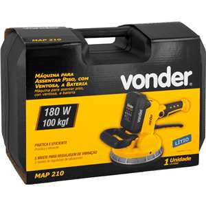 Máquina para assentar piso a bateria, com ventosa, 20 V, MAP 210, VONDER