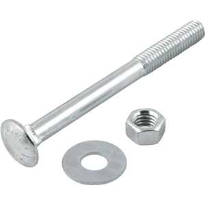 Parafuso francês zincado, 3/8" x 4", com porca e arruela, cartela com 2 conjuntos, VONDER