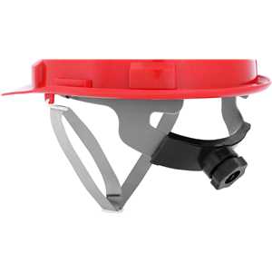 Capacete aba frontal, vermelho, com jugular e suspensão com catraca, VONDER PLUS