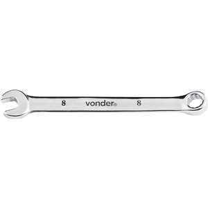 Chave combinada 8 mm, aço cromo vanádio, reta cromada, VONDER