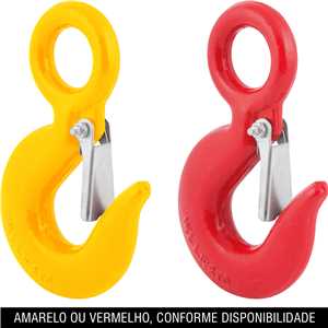Gancho de aço com olhal, 1,5 toneladas, 3/8", com trava, VONDER