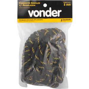 Cabresto simples com regulagem, 8 mm, preto e amarelo, VONDER