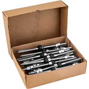 Conjunto haste M10 x 200 mm para painel solar, para madeira, VONDER