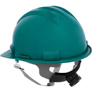 Capacete aba frontal, verde, com jugular e suspensão com catraca, VONDER PLUS