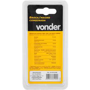 Broca/macho combinado M10 x 1,5 mm, VONDER