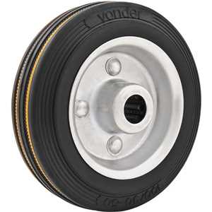 Roda 8", de borracha, preta, VONDER