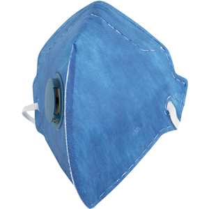 Respirador dobrável, semifacial, sem carvão ativado, com válvula, PFF1, RDV 2102, azul, VONDER