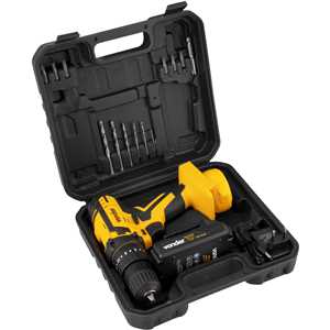 Parafusadeira/furadeira de impacto a bateria, 12 V, fonte de carregamento bivolt automática , PFV 012I VONDER