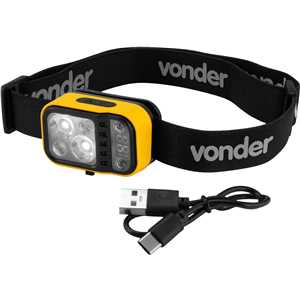 Lanterna de LED para cabeça, recarregável, LED CREE Xte, LCV 220 VONDER
