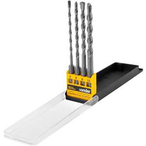 Jogo de brocas SDS PLUS de 5 mm a 10 mm, com 4 peças, VONDER