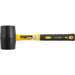 Martelo de borracha 65 mm, cabo em fibra, preto, VONDER