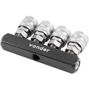Engate rápido de 1/4", rosca fêmea 1/4" NPT, quádruplo, VONDER