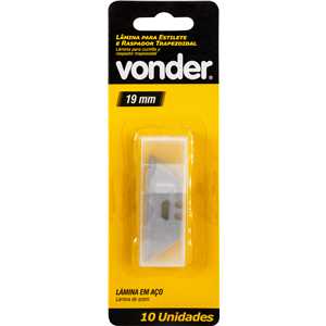 Lâmina para estilete e raspador trapezoidal, com 10 peças, VONDER