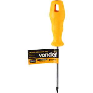Chave hexalobular, T8, com cabo reto, VONDER