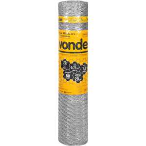 Tela metálica hexagonal, pinteiro, malha 1", 22 BWG x 1,0 m, com 50 m,  VONDER