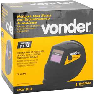 Máscara para solda com escurecimento automático, tonalidade 9 a 13, MSN 913 VONDER