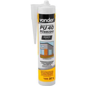 Selante de poliuretano híbrido, PU 40, branco, 387 g, VONDER