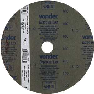 Disco de lixa costado em fibra, 7", grão 100  VDF 47, VONDER