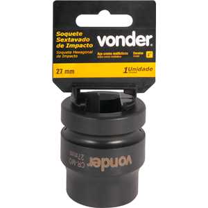 Soquete sextavado de impacto, encaixe de 1" x 27,0 mm, VONDER