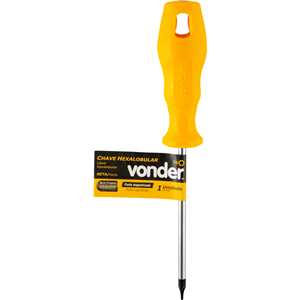 Chave hexalobular, T6, com cabo reto, VONDER