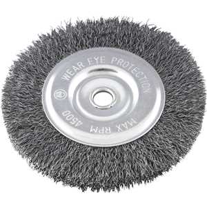 Escova circular de aço, ondulada, 6" x 1/2" x 5/8" (152,4 mm x 12,7 mm x 15,9 mm) VONDER