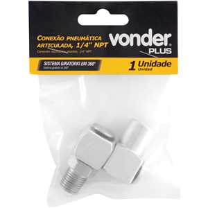 Conexão pneumática articulada, 1/4" NPT, VONDER PLUS