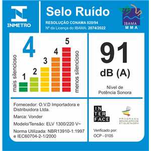 Extratora para limpeza, 1.300 W, 220 V~, ELV 1300, VONDER