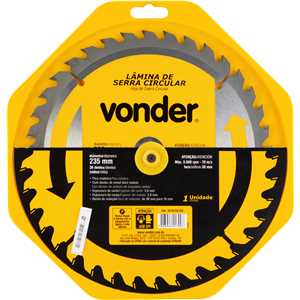Lâmina de serra circular com dentes de metal duro/vídea, 235 mm x 30 mm, 36 dentes, VONDER